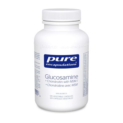 PURE ENCAPSULATIONS GLUCOSAMINE + CHONDROITIN WITH MSM 120 VEGICAPS