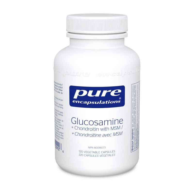 PURE ENCAPSULATIONS GLUCOSAMINE + CHONDROITIN WITH MSM 120 VEGICAPS