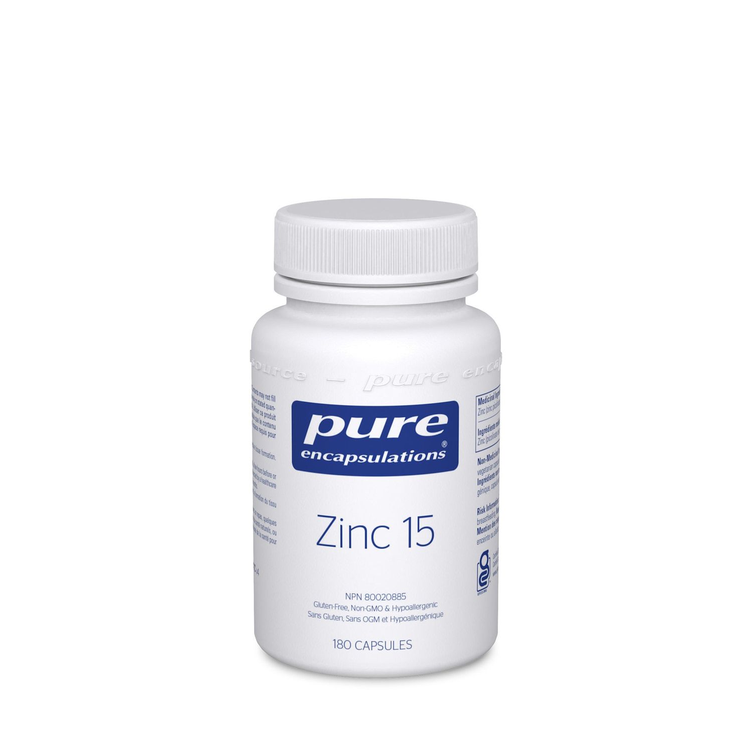 PURE ENCAPSULATIONS ZINC 15MG 180 VEGICAPS