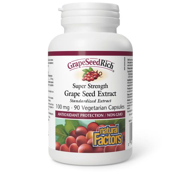NATURAL FACTORS SUPER STRENGTH GRAPE SEED EXTRACT (100MG) 90 VEGICAPS