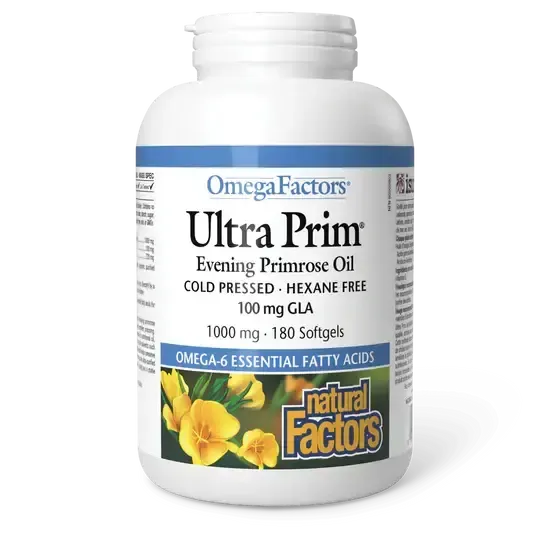 NATURAL FACTORS ULTRA PRIM EVENING PRIMROSE OIL 1000MG 180 SOFTGELS