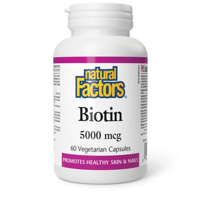 NATURAL FACTORS BIOTIN 5000MCG 60 VEGICAPS NATURAL FACTORS BIOTIN 5000MCG 60 VEGICAPS
