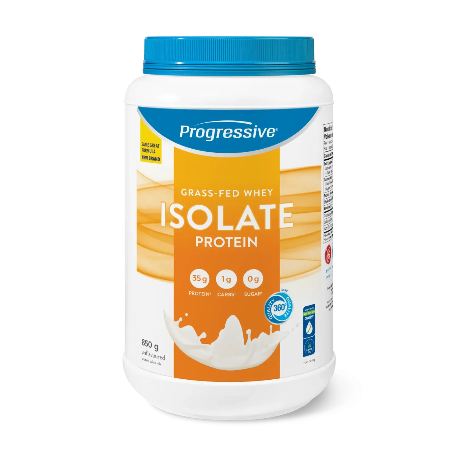 PROGRESSIVE GRASS FED WHEY ISOLATE PROTEIN - UNFLAVOURED - 850G