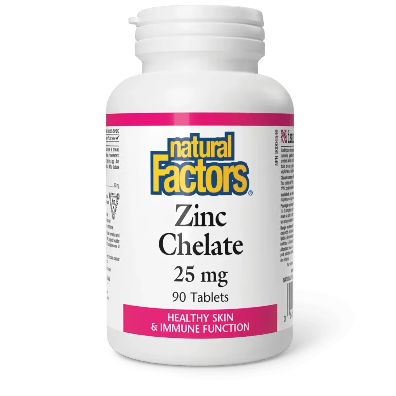 NATURAL FACTORS ZINC CHELATE 25MG 90 TABS