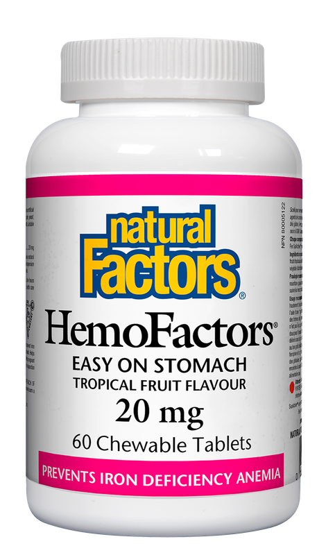 NATURAL FACTORS HEMOFACTORS IRON (20MG) 60 CHEWABLE TABS
