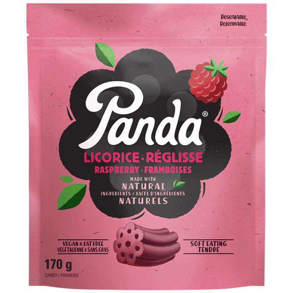 PANDA NATURAL LICORICE RED RASPBERRY BAG 170G