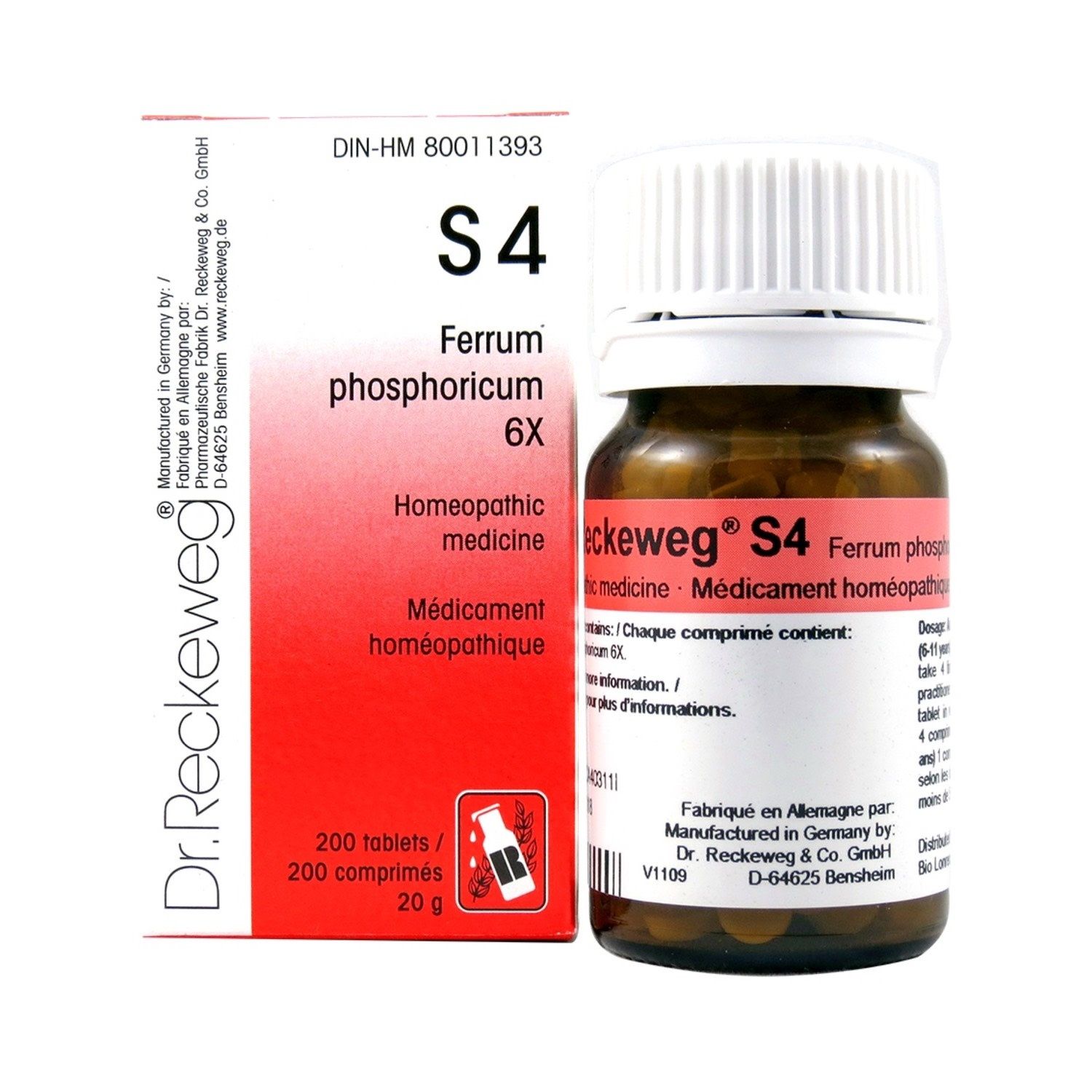 RECKEWEG S4 FERRUM PHOSPHORICUM 12X TISSUE SALT 200 TABS