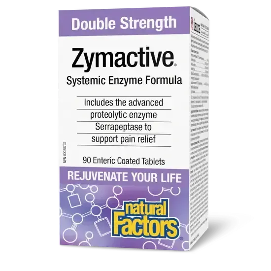 NATURAL FACTORS ZYMACTIVE DOUBLE STRENGTH 90 ENTERIC COATED TABS