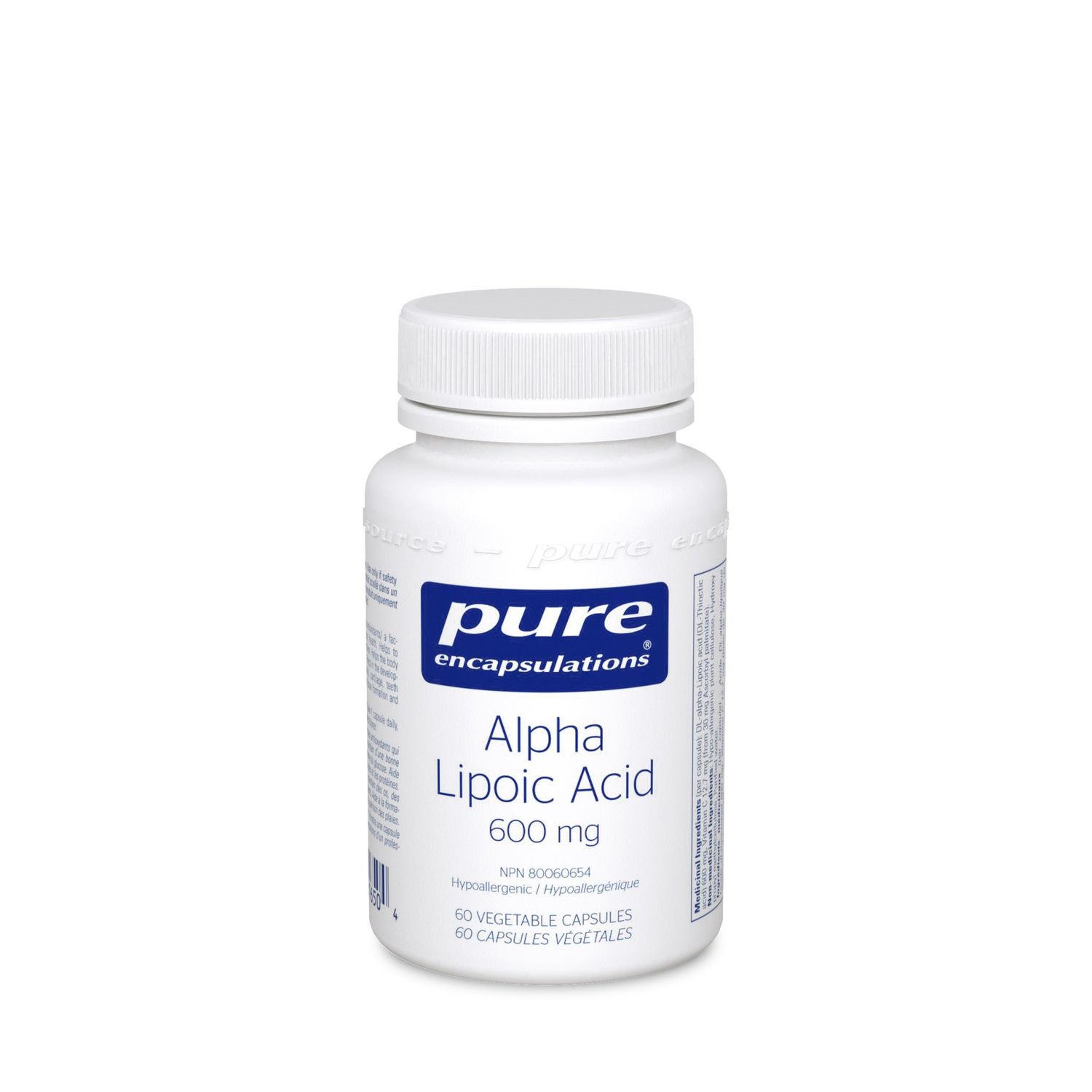 PURE ENCAPSULATIONS ALPHA LIPOIC ACID 600MG 60 VEGICAPS