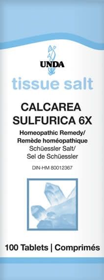 UNDA CALCAREA SULFURICA 6X TISSUE SALTS 100 TABS