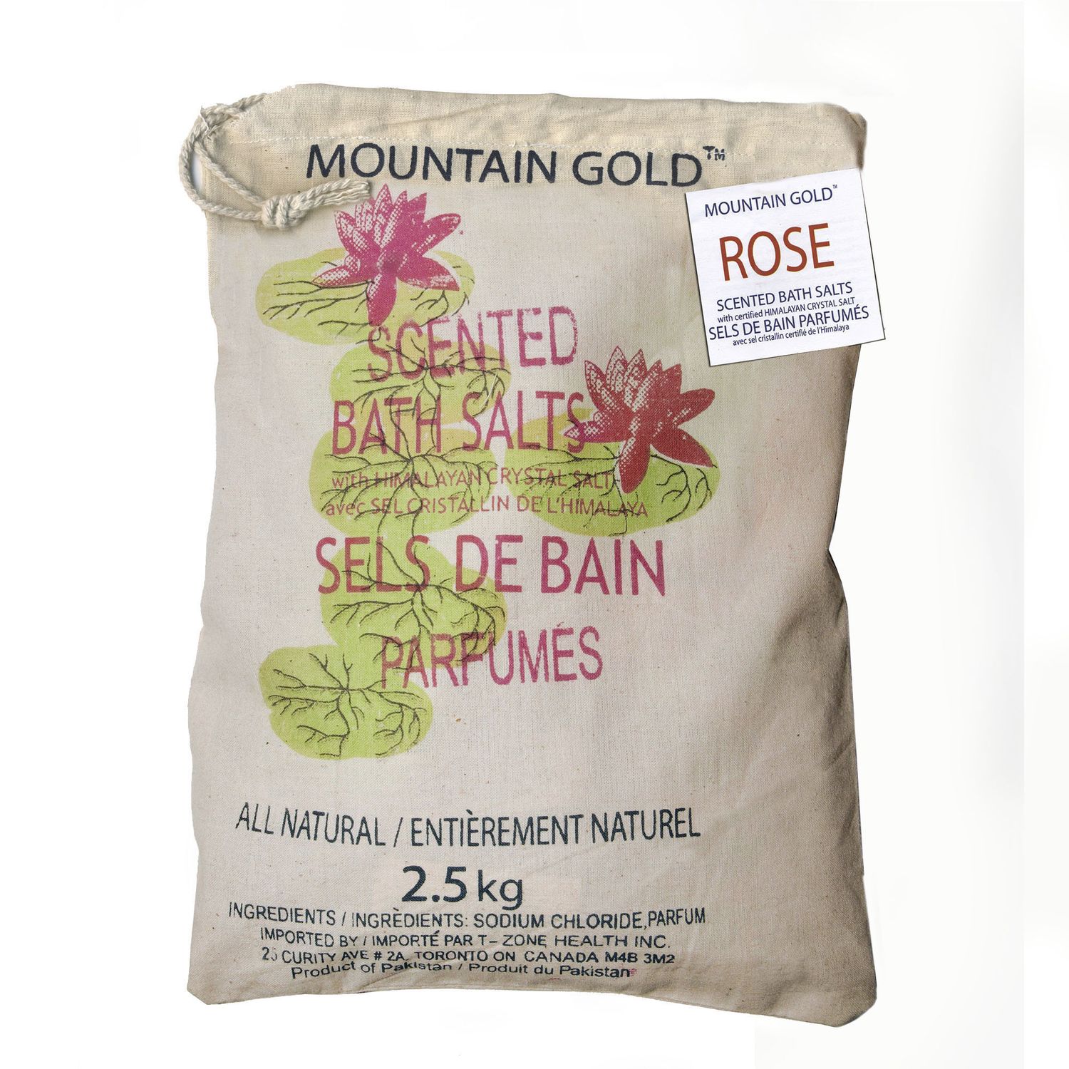 MOUNTAIN GOLD SCENTED BATH SALTS ROSE 2.5KG