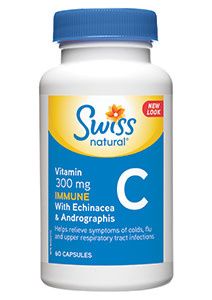 SWISS NATURAL IMMUNE C WITH ECHINACEA &amp; ANDROGRAPHIS 60 CAPS