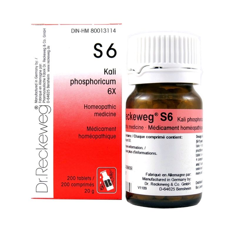RECKEWEG S6 KALI PHOSPHORICUM 6X TISSUE SALT 200 TABS