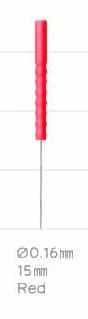 SEIRIN D-TYPE - RED - 0.16MM X 15MM (NO TUBE) 100 NEEDLES