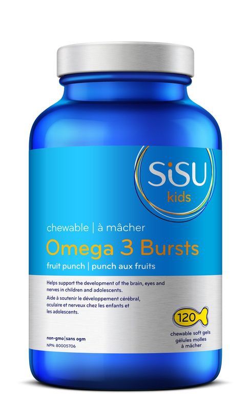 SISU OMEGA 3 BURSTS (KIDS) 120 FRUIT PUNCH CHEWABLE SOFTGELS