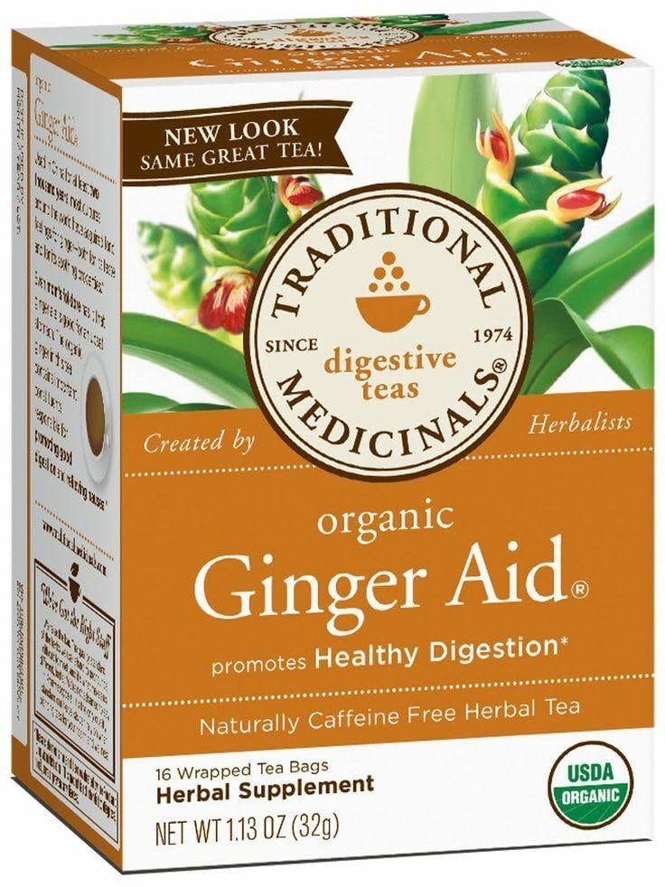 TRADITIONAL MEDICINALS GINGER AID TEA 16 BAGS