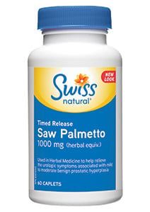 SWISS NATURAL SAW PALMETTO BERRIES 1000MG 60 TIME RELEASE CAPS