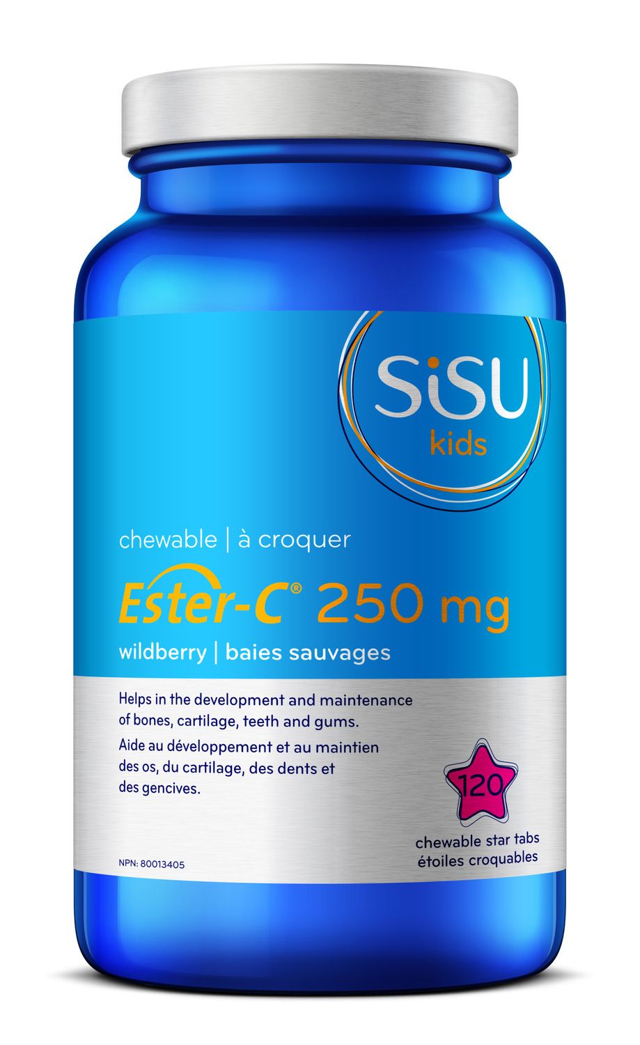 SISU ESTER-C KIDS 250MG 120 WILDBERRY CHEWABLE STARS