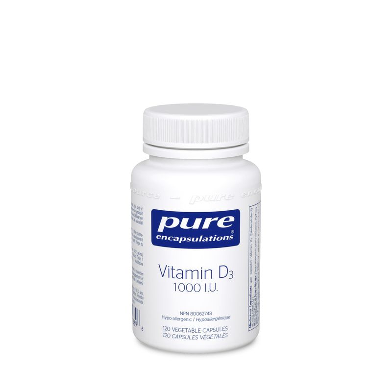 PURE ENCAPSULATIONS VITAMIN D3 1000 IU 120 VEGICAPS