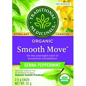 TRADITIONAL MEDICINALS SMOOTH MOVE PEPPERMINT TEA 16 BAGS