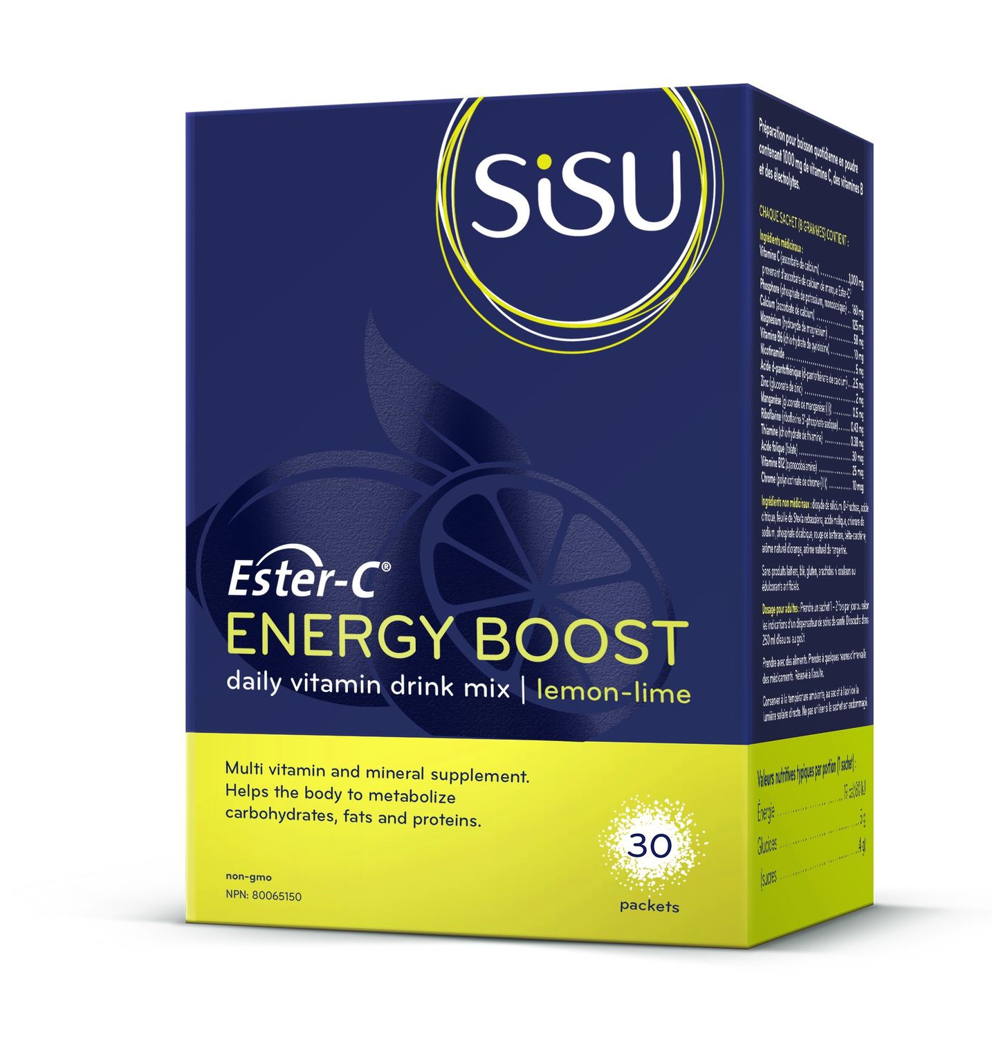 SISU ESTER-C ENERGY BOOST LEMON-LIME 30PK/BOX