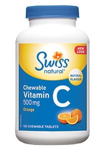 SWISS NATURAL VITAMIN C ORANGE CHEW 500MG 120 TABS