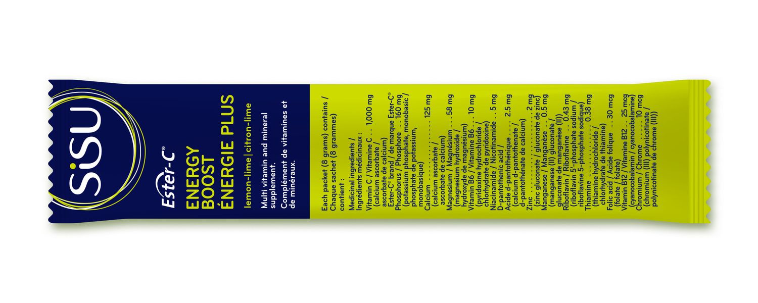 SISU ESTER-C ENERGY BOOST LEMON-LIME SINGLES