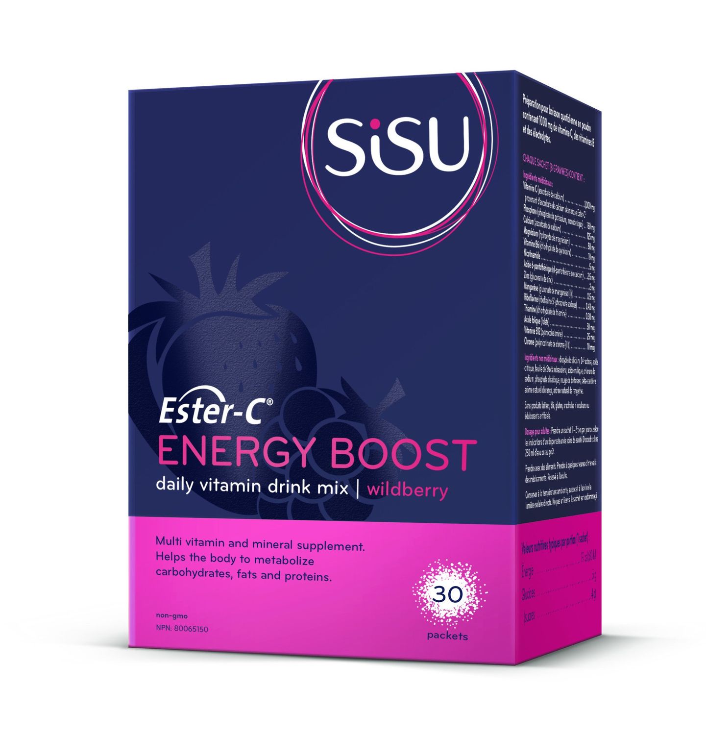 SISU ESTER-C ENERGY BOOST WILDBERRY 30PKS/BOX