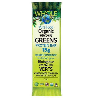 WHOLE EARTH &amp; SEA ORGANIC VEGAN GREENS PROTEIN BAR 75G