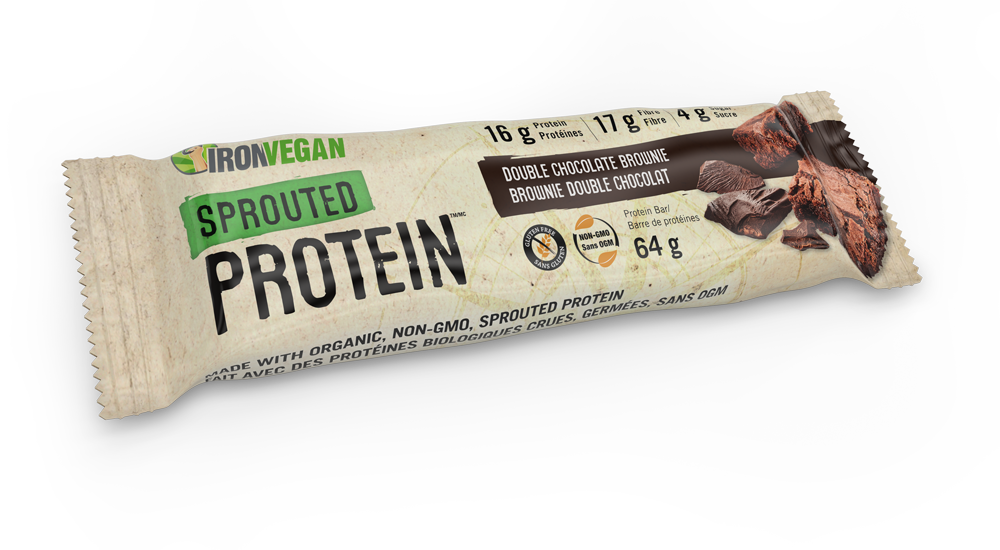IRON VEGAN SPROUTED PROTEIN BAR DOUBLE CHOCOLATE BROWNIE 64G