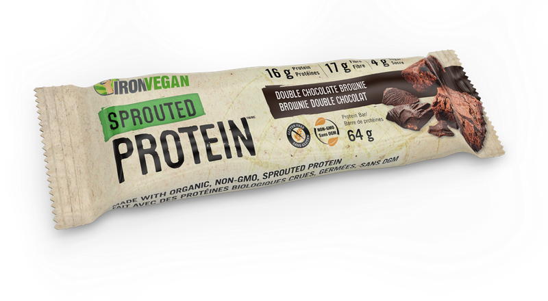 IRON VEGAN SPROUTED PROTEIN BAR DOUBLE CHOCOLATE BROWNIE 64G