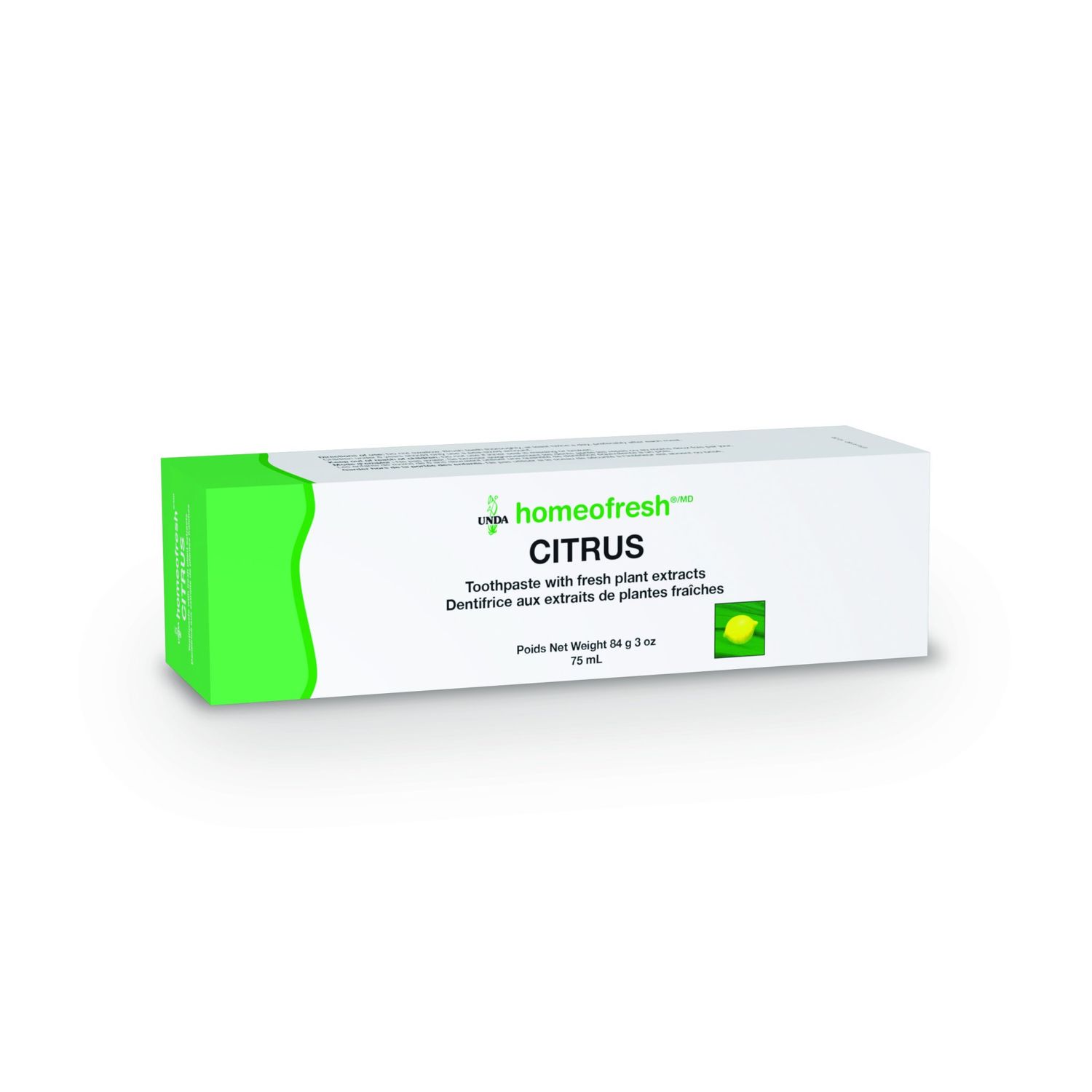 UNDA HOMEOFRESH TOOTHPASTE CITRUS 75ML