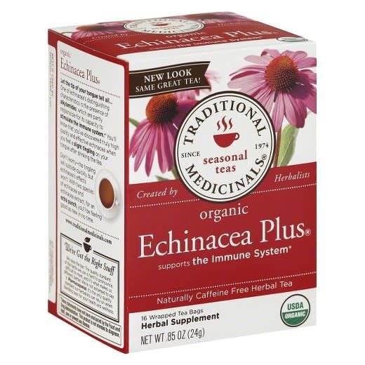 TRADITIONAL MEDICINALS ECHINACEA PLUS TEA 16 BAGS