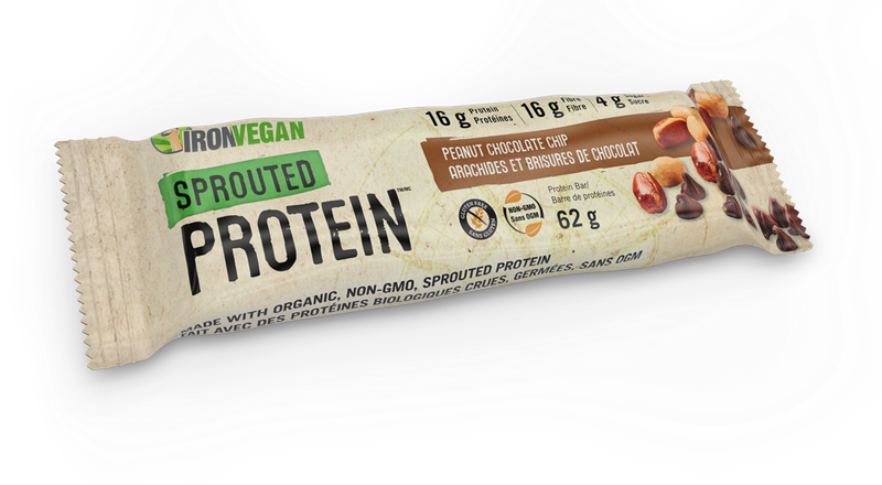 IRON VEGAN SPROUTED PROTEIN BAR PEANUT CHOCOLATE CHIP 64G