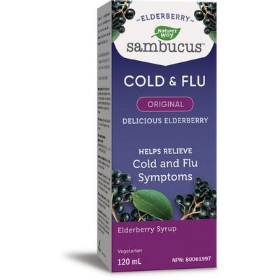 NATURE'S WAY ORGANIC SAMBUCUS ELDERBERRY SYRUP COLD & FLU 120ML NATURE'S WAY ORGANIC SAMBUCUS ELDERBERRY SYRUP COLD & FLU 120ML