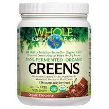 WHOLE EARTH &amp; SEA FERMENTED GREENS ORGANIC CHOCOLATE 438G