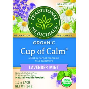 TRADITIONAL MEDICINALS ORGANIC CUP OF CALM 16 BAGS