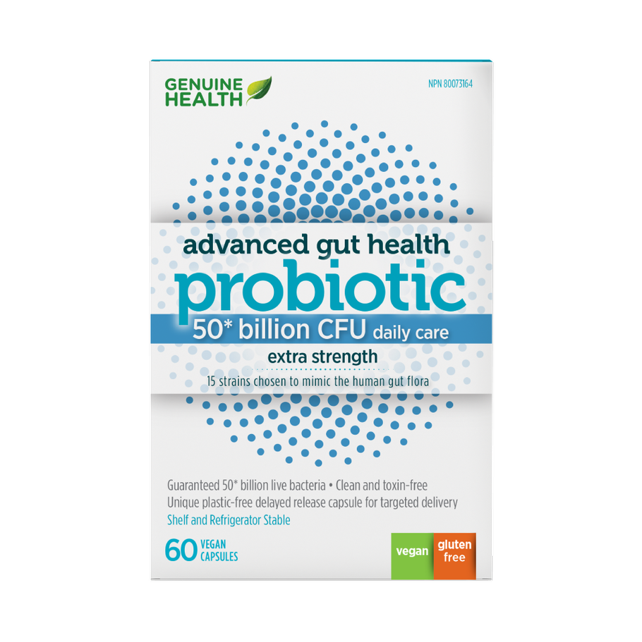 GENUINE HEALTH ADVANCED GUT HEALTH PROBIOTIC 50 BILLION 60 CAPS