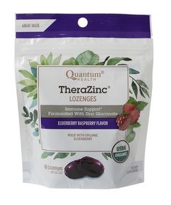QUANTUM HEALTH THERAZINC LOZENGES ELDERBERRY 18 COUNT