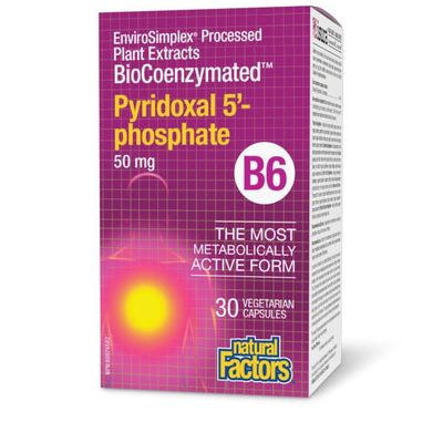 NATURAL FACTORS BIOCOENZYMATED PYRIDOXAL 5 PHOSPHATE B6 50MG 30 VCAPS NATURAL FACTORS BIOCOENZYMATED PYRIDOXAL 5 PHOSPHATE B6 50MG 30 VCAPS