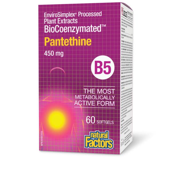 NATURAL FACTORS BIOCOENZYMATED PANTETHINE B5 450MG 60 SOFTGELS