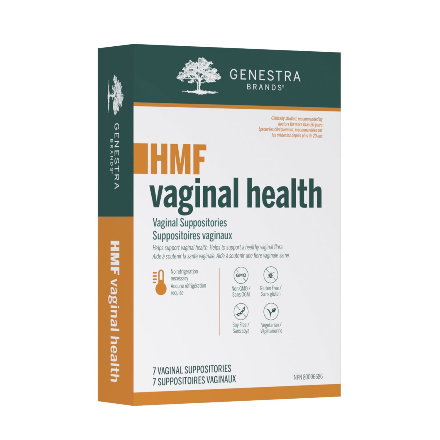 GENESTRA HMF VAGINAL HEALTH 7 VAGINAL SUPPOSITORIES