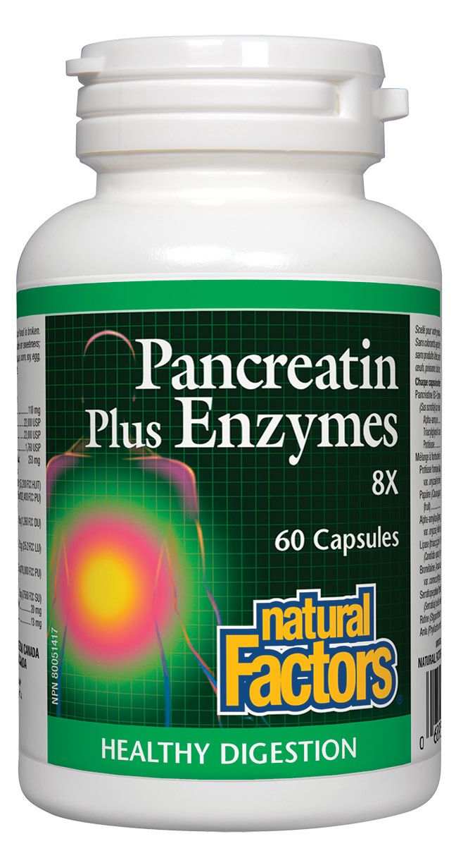NATURAL FACTORS PANCREATIN PLUS ENZYMES 60CAPS