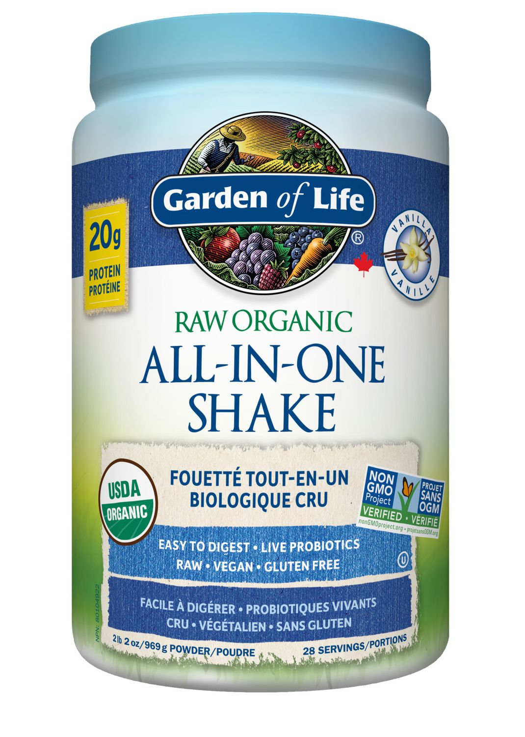 GARDEN OF LIFE ALL IN ONE SHAKE VANILLA 969G