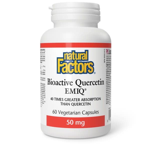 NATURAL FACTORS BIOACTIVE QUERCETIN EMIQ 50MG 60 VEG CAPS