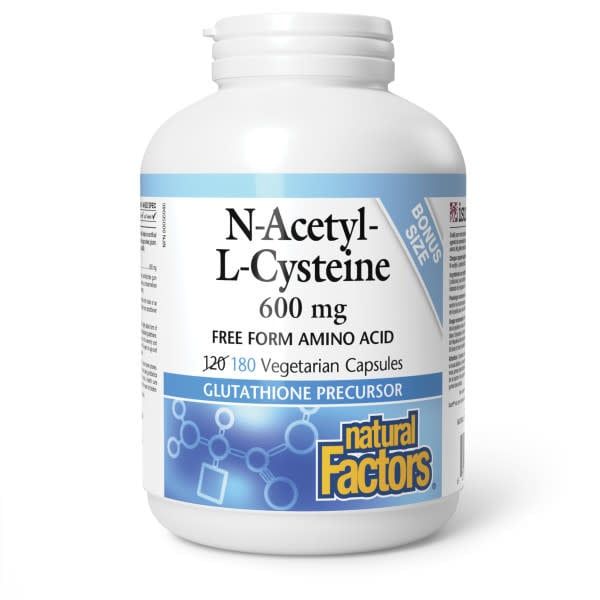 NATURAL FACTORS N-ACETYL L-CYSTEINE (NAC) 600MG 180 VCAPS (BONUS)