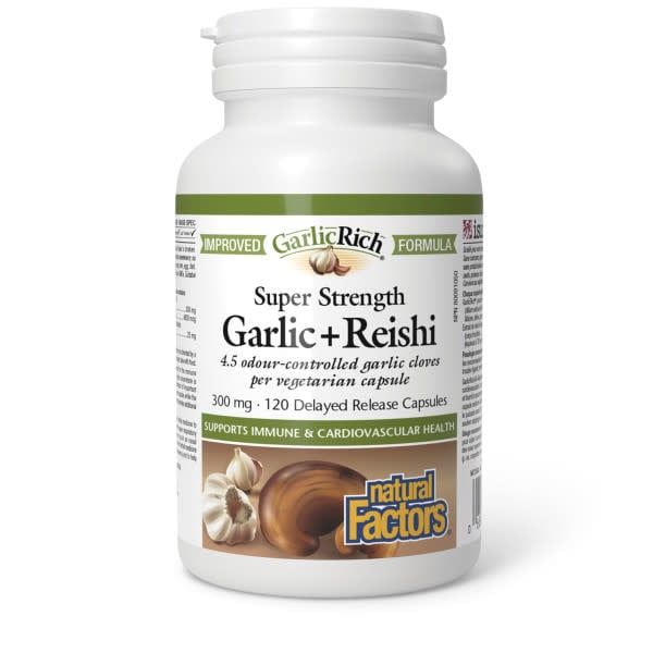 NATURAL FACTORS SUPER STRENGTH GARLIC &amp; REISHI DR 120 CAPS