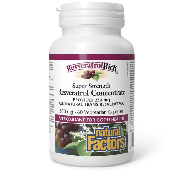 NATURAL FACTORS RESVERATROL RICH - SUPER STRENGTH CONCENTRATE 500MG  60CAPS