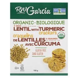 RW GARCIA  - 3 SEED CRACKERS ORGANIC LENTIL TURMERIC 155G