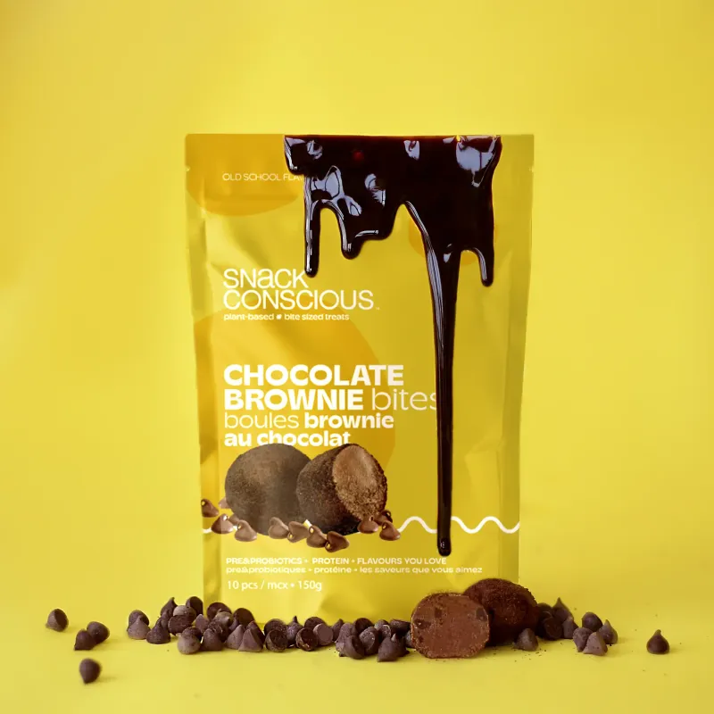 SNACK CONSCIOUS CHOCOLATE BROWNIE BITES 150G